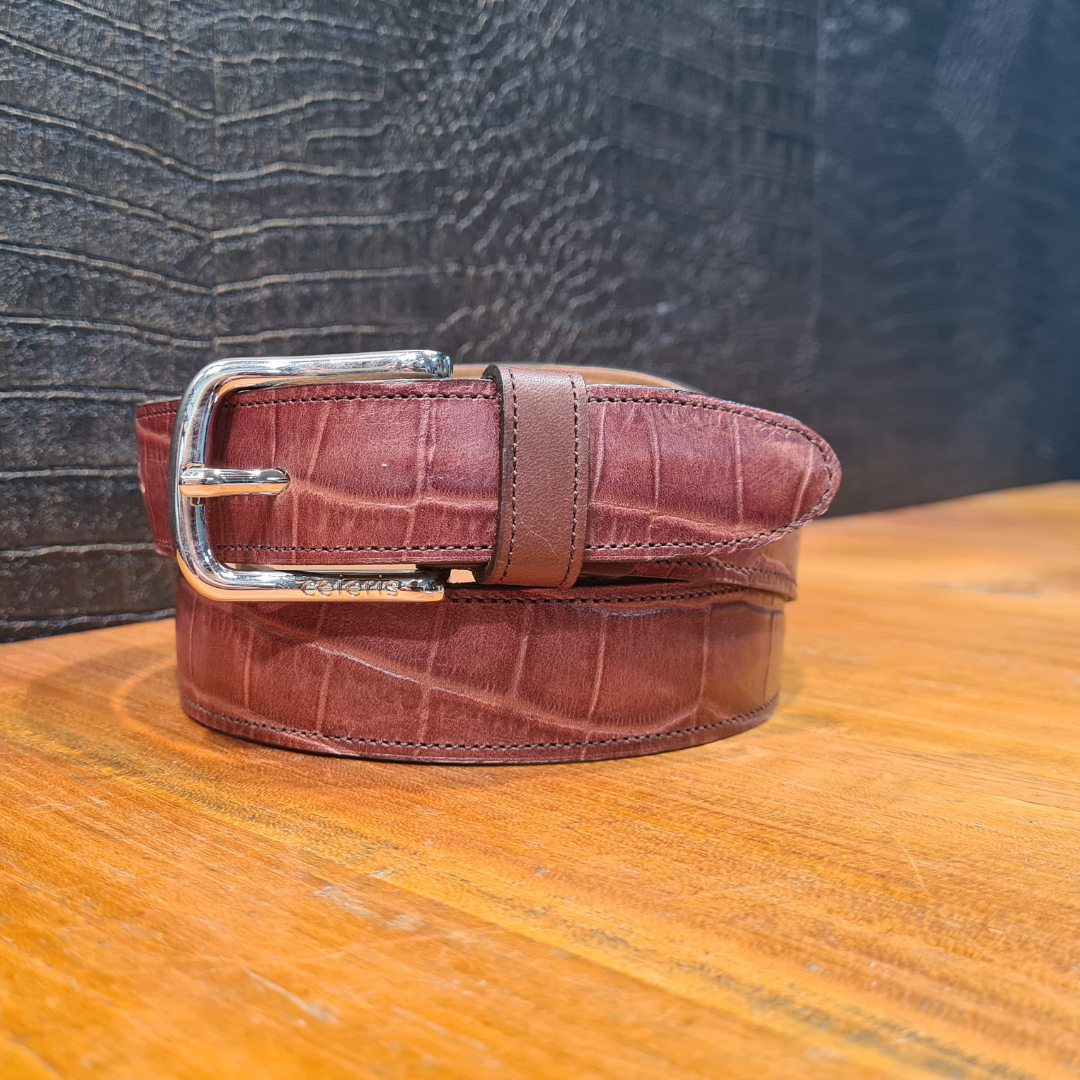 Trouser belt Croc Chestnut 120 CM