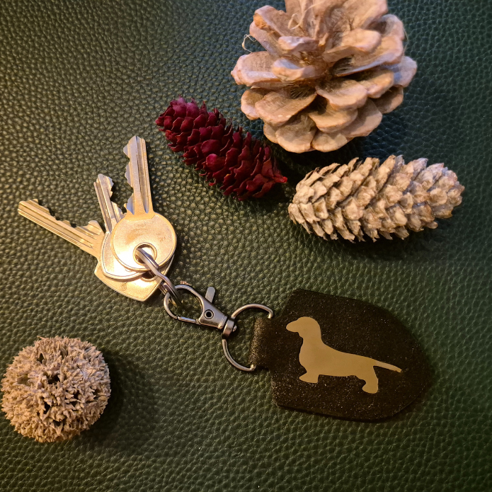 Sleutelhanger  Dachshund Shimmer Zwart - Latte