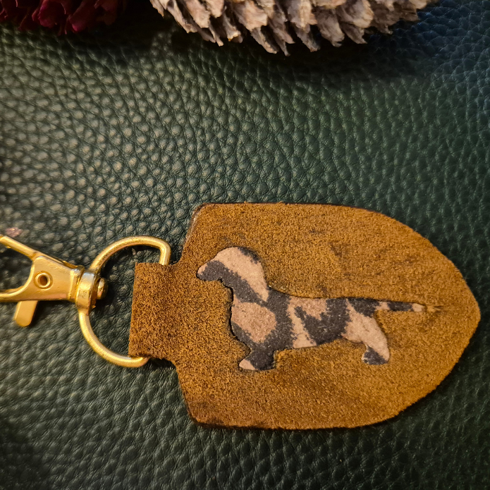 Sleutelhanger Dachshund Suede - Tiger