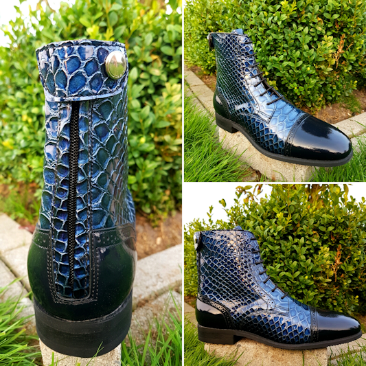 Stalschoen Joana  Croco blauw celeris